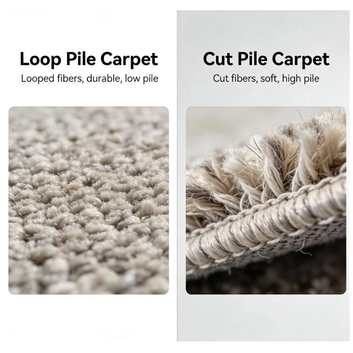 ループパイル vs. カットパイル: カーペットのパフォーマンスを引き出す中心となる職人技の選択
