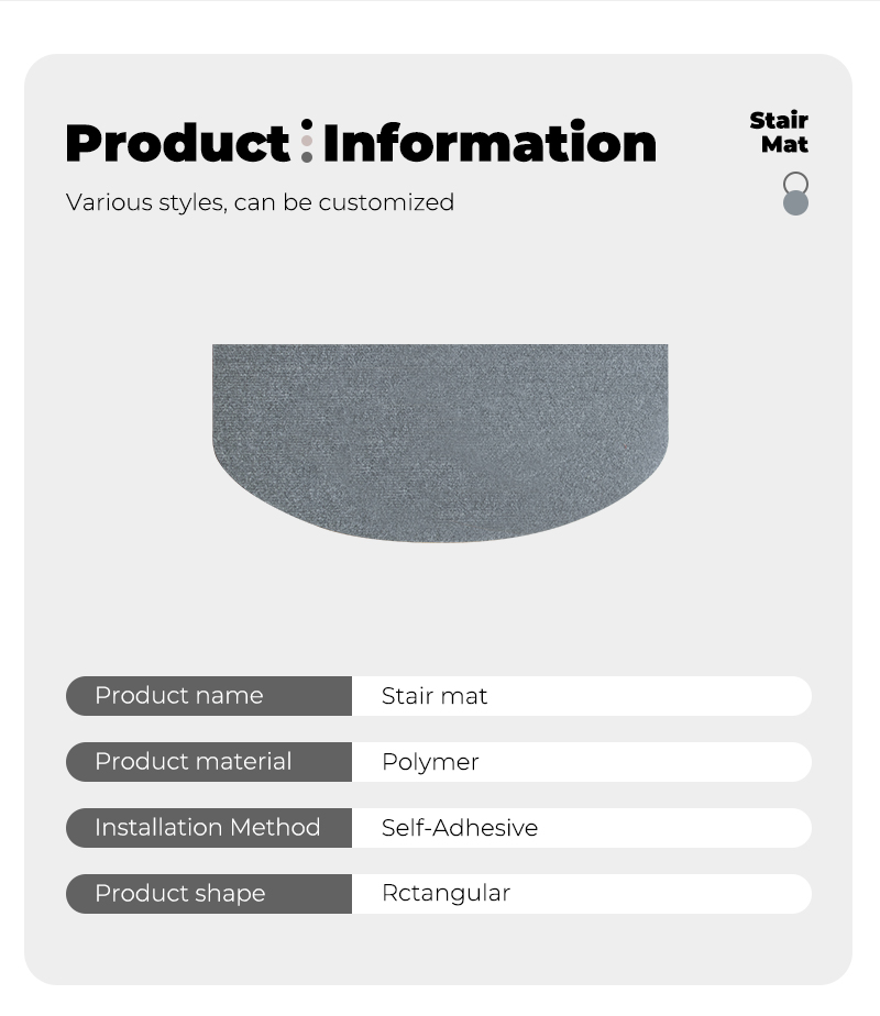 階段パッド トレッドカーペット ステップ用 自己粘着階段トレッドマット 半円ステップカーペット 滑り止め保護パッド 複数色のフロアランナー