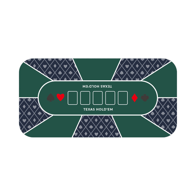 ポータブル滑り止めポリエステル繊維ポーカーゲームマット、洗えるプリントテーブルマット付き