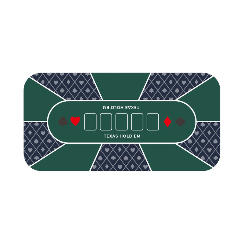 ポータブル滑り止めポリエステル繊維ポーカーゲームマット、洗えるプリントテーブルマット付き