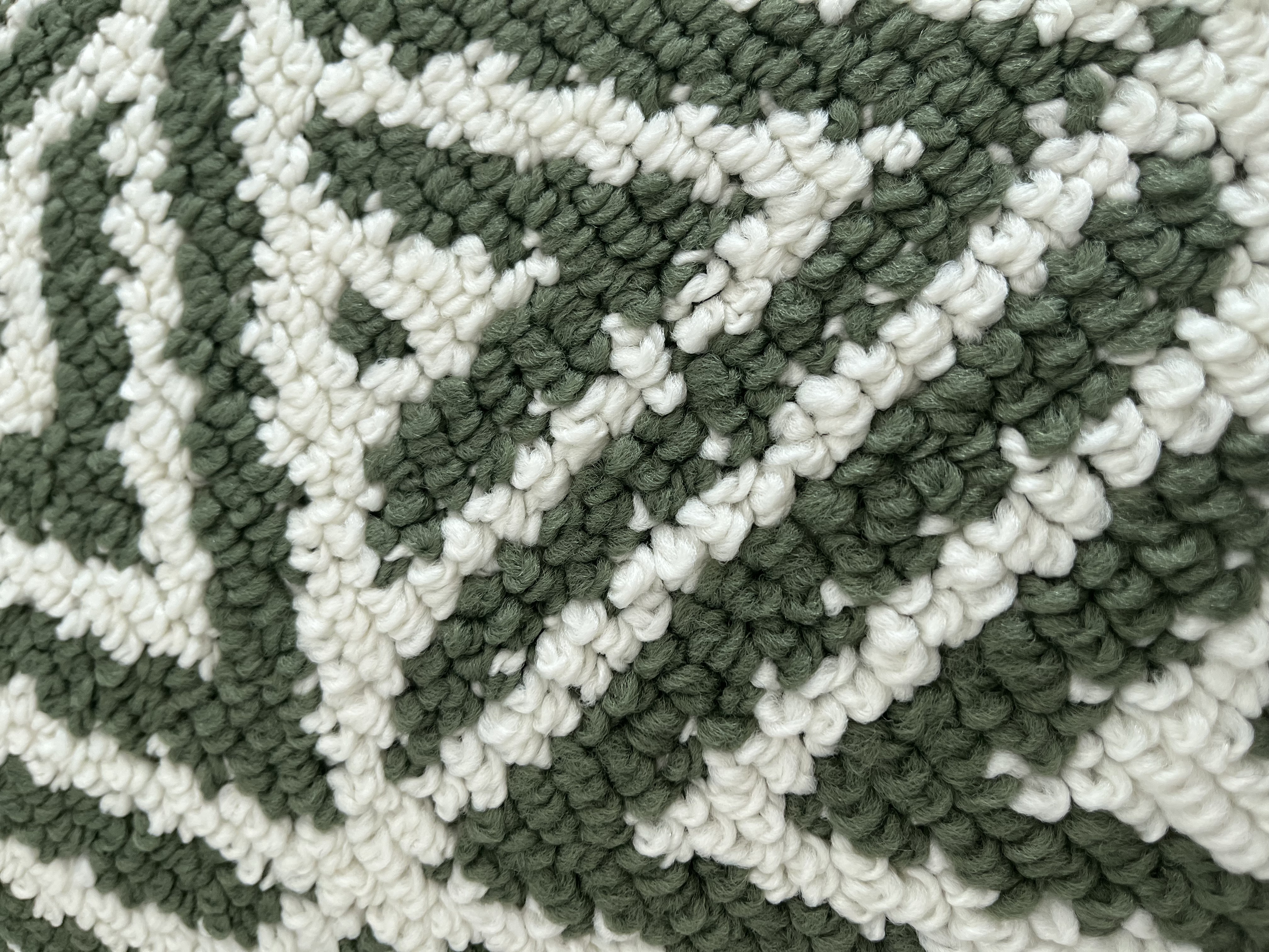 円形ベルベット掻き砂クッション表面表示