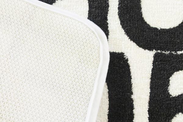 豪華なバスパッドの裏地のクローズアップ