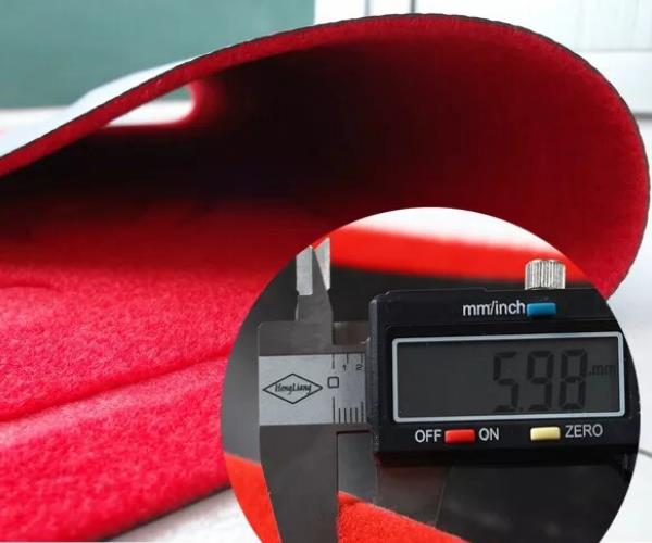 起毛エンボス玄関マットの厚み表示